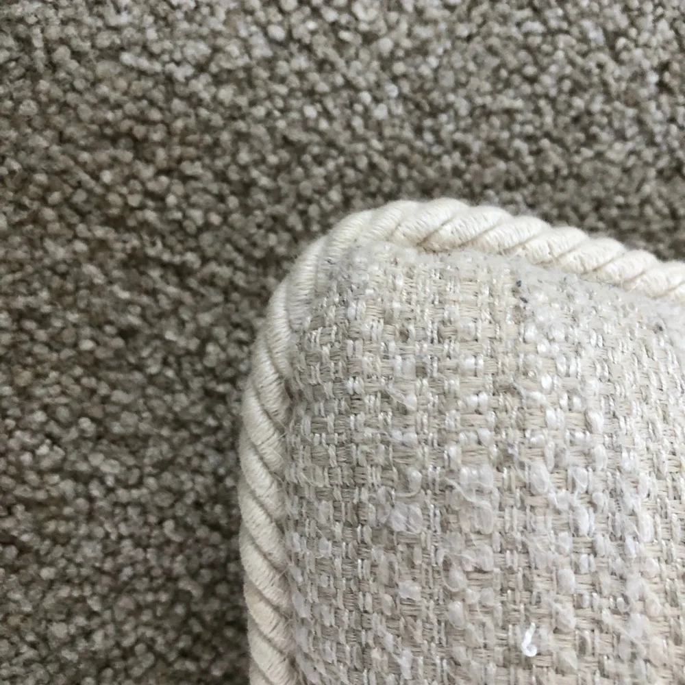 Cream Tweed Textured Lumbar Throw Pillow 24in Twisted Cord Neutral Boho